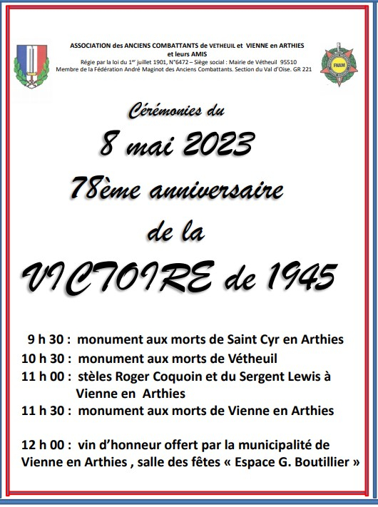 Cérémonies et commémorations Vétheuil Cérémonies et commémorations Vétheuil